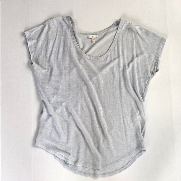 Joie Neyo Cap sleeve Linen T *Light Blue/Silver - Picture 3 of 5